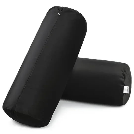 Microfibre Round Bolster Pillow - 10" x 25", Pack of 1 (Black)