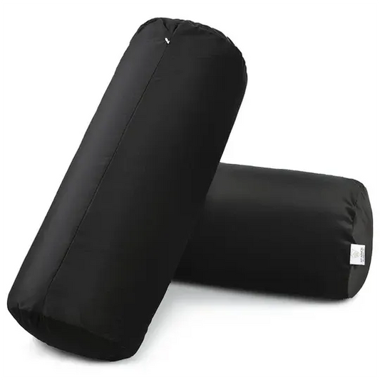 Microfibre Round Bolster Pillow - 10" x 25", Pack of 1 (Black)