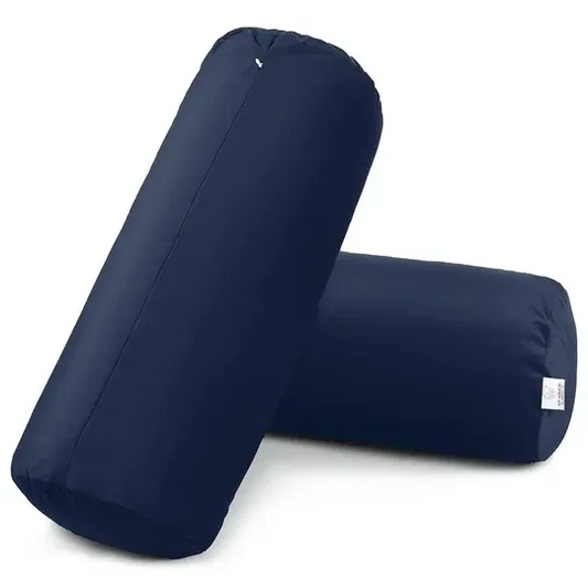 Microfibre Round Bolster Pillow - 10" x 25", Pack of 1(Navy Blue)