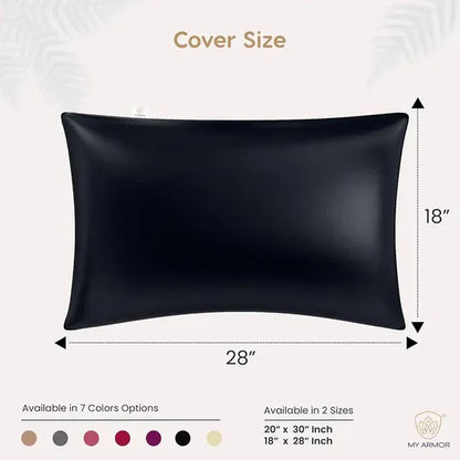 Premium Satin Silk Pillow Covers - Black, Pack of 1 (18''x28'')