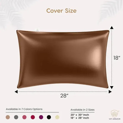 Premium Satin Silk Pillow Covers - Golden, Pack of 1 (18''x28'')