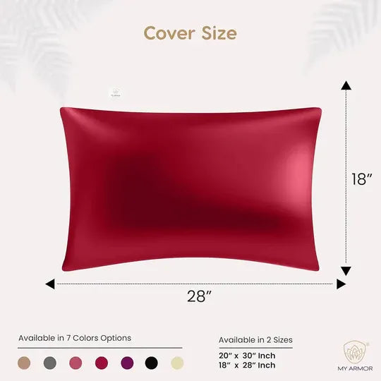 Premium Satin Silk Pillow Covers - Maroon, Pack of 1 (18''x28'')
