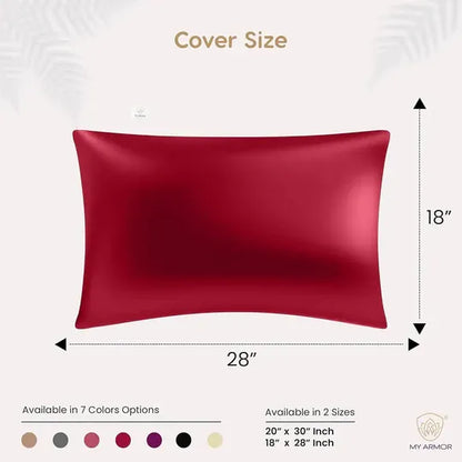 Premium Satin Silk Pillow Covers - Maroon, Pack of 1 (18''x28'')