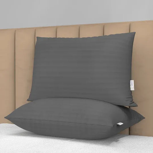 Height Adjustable Microfiber Pillows Grey Stripes 16 x 24 inches / Pack of 1