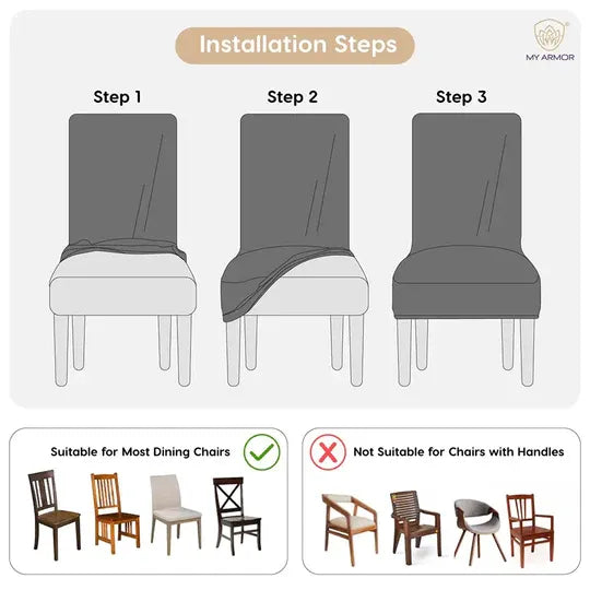 Polyester Elastic Stretch Fit Dining Chair Seat Cover - Abstract / Pack of 6