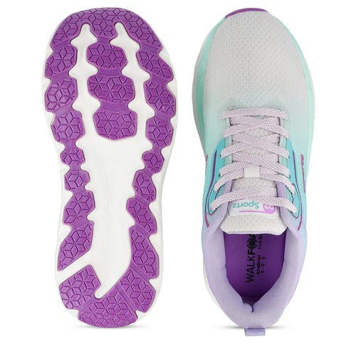 Women's Lace-up Sports Shoe - WS9917 Purple Green