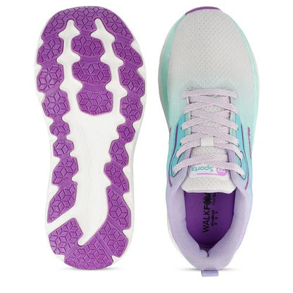 Women's Lace-up Sports Shoe - WS9917 Purple Green
