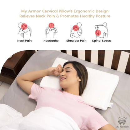 Memory Foam Cervical Pillow - Regular, 18.5" x 11" x 3.5"