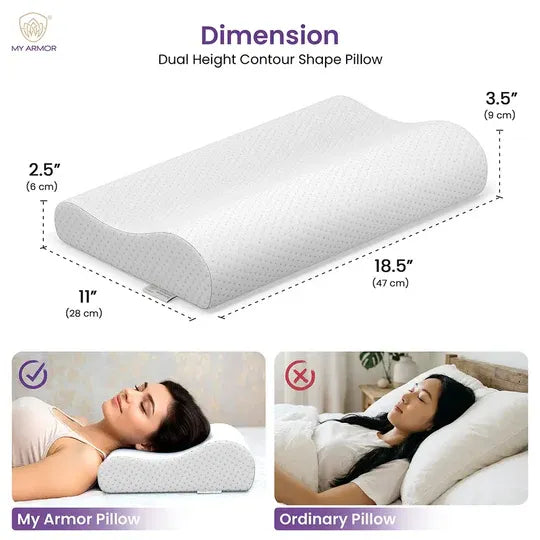 Memory Foam Cervical Pillow - Contour, 18.5" x 11" x 3.5"