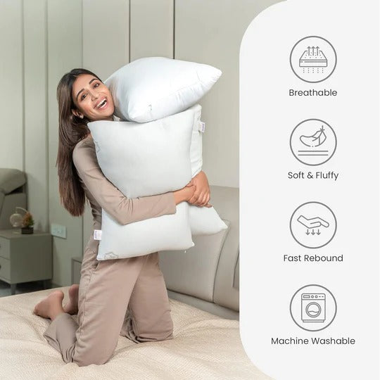 Height Adjustable Microfiber Pillows White 16 x 24 inches / Pack of 1