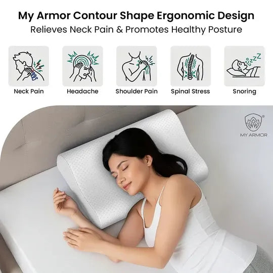 Memory Foam Cervical Pillow - Contour, 18.5" x 11" x 3.5"