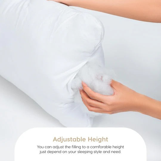 Height Adjustable Microfiber Pillows White 16 x 24 inches / Pack of 1