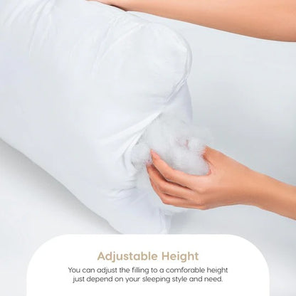 Height Adjustable Microfiber Pillows White 16 x 24 inches / Pack of 1