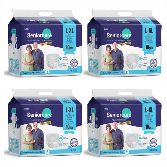 SeniorCare Premium Adult Pull Up Diaper Pants - L-XL (Waist 35"-55") - 40 Count