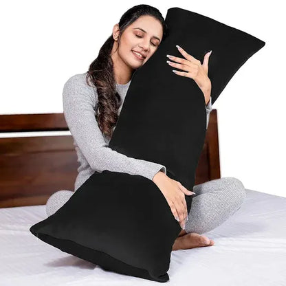 Straight Microfiber Long Body Pillow for Pregnancy - Full Body (Black)