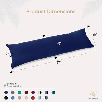 Microfiber Long Body Pillow for Pregnancy - Full Body (Grey+Navy Blue)
