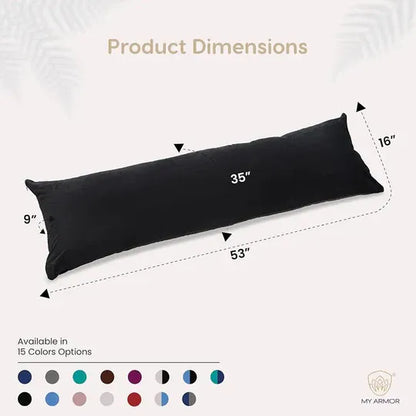 Straight Microfiber Long Body Pillow for Pregnancy - Full Body (Black)