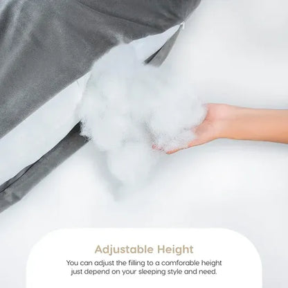 Microfiber Long Body Pillow for Pregnancy - Full Body (Grey+Navy Blue)