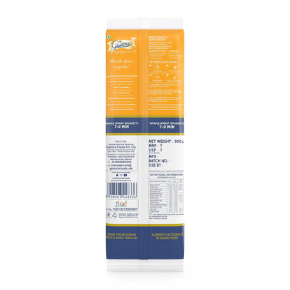Pasta Whole Wheat Spaghetti 500g