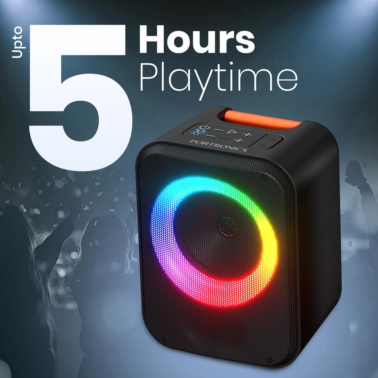Party Speaker Dash 30W Sound Output | Bluetooth Version 5.4 | ECHO Control | Upto 5 Hours Playtime