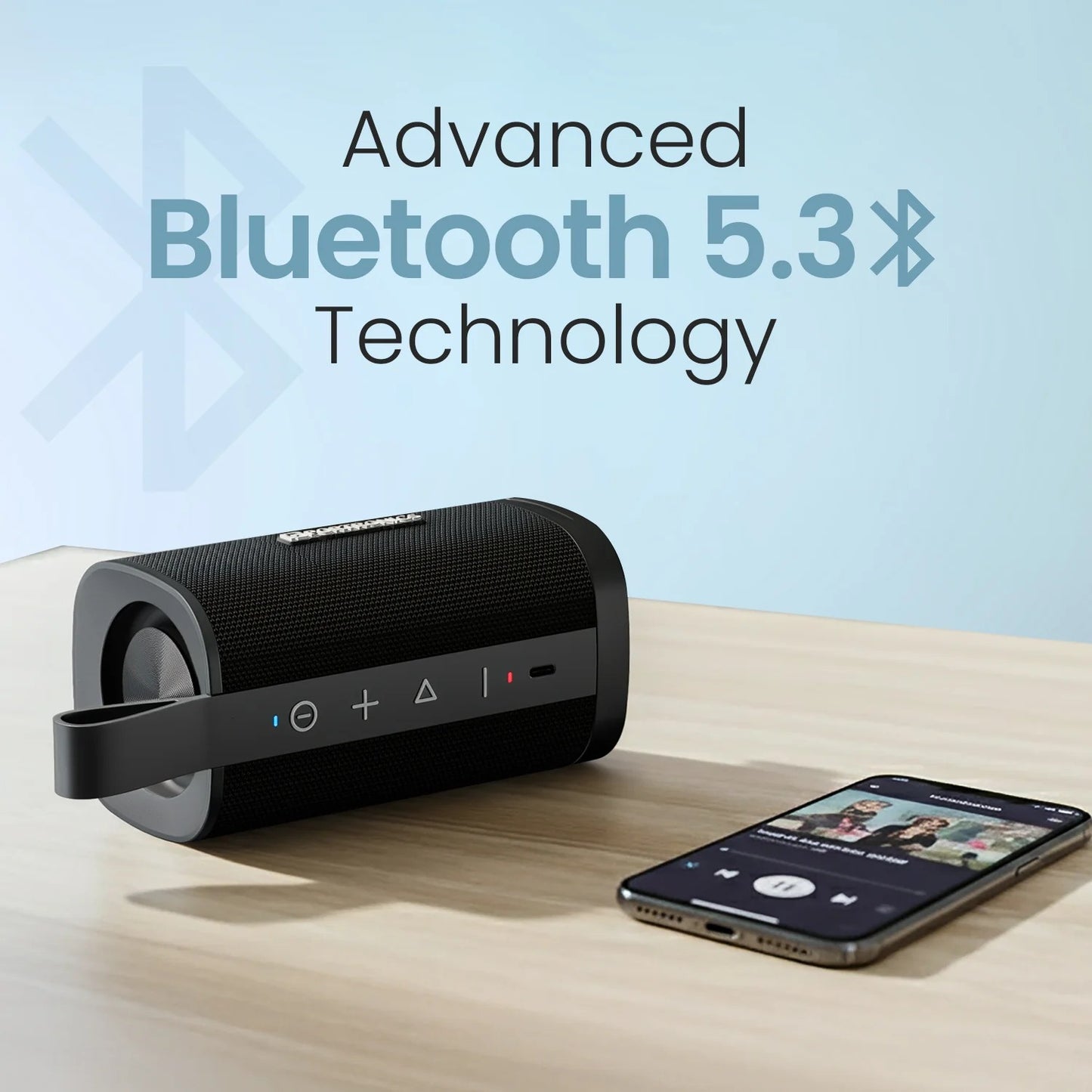 Portable Speaker Fynix Mini Dual Passive Radiator | Upto 4 Hours Playtime | Type C Charging | TWS Mode