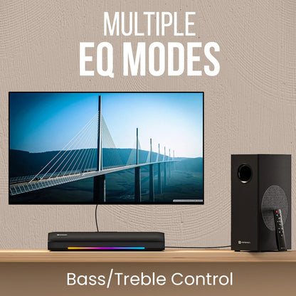 Sound Bar Zuno Deep Bass| Bluetooth Version 5.3 | Multiple EQ Mode | Sleek Remote Control