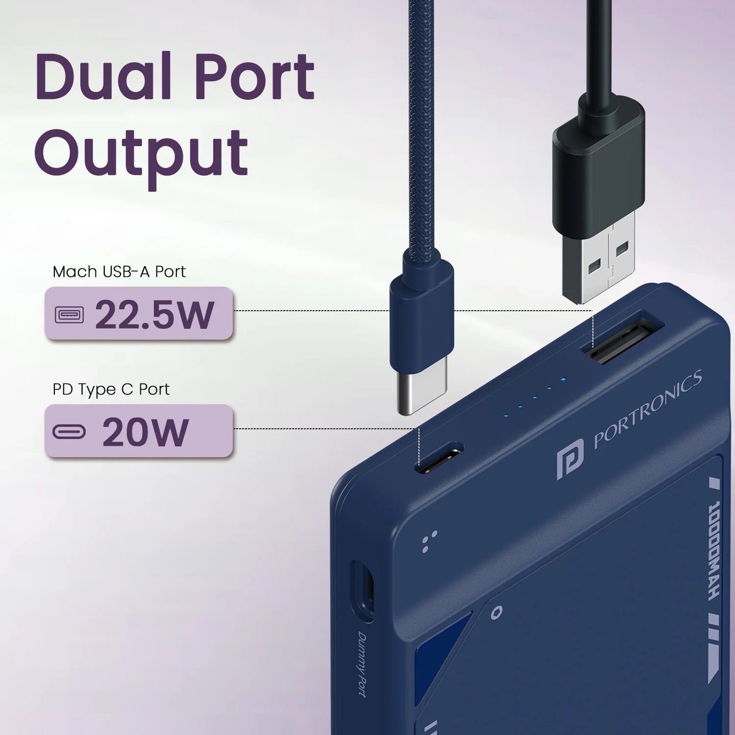 10000mAh Slim Powerbank | 22.5W Fast Charging | Dual Output Port | LED Indicator