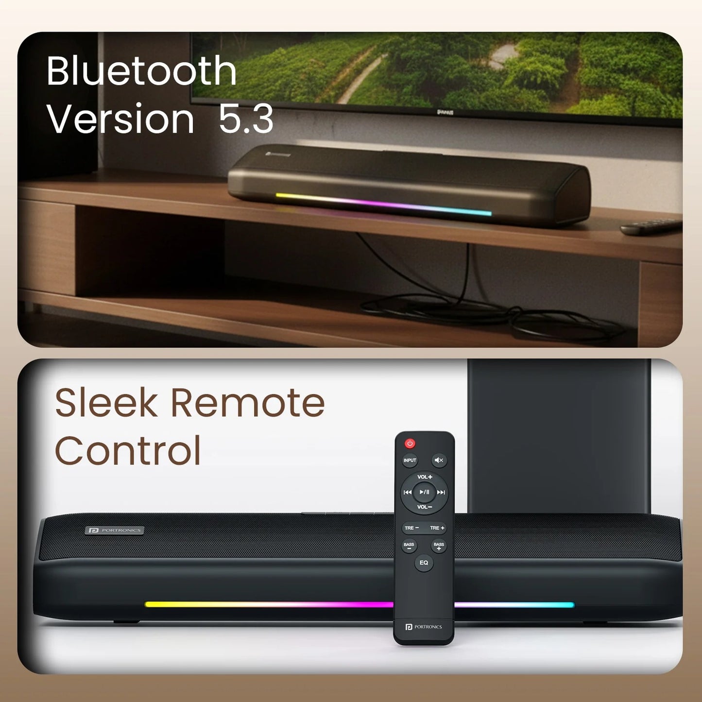 Sound Bar Zuno Deep Bass| Bluetooth Version 5.3 | Multiple EQ Mode | Sleek Remote Control