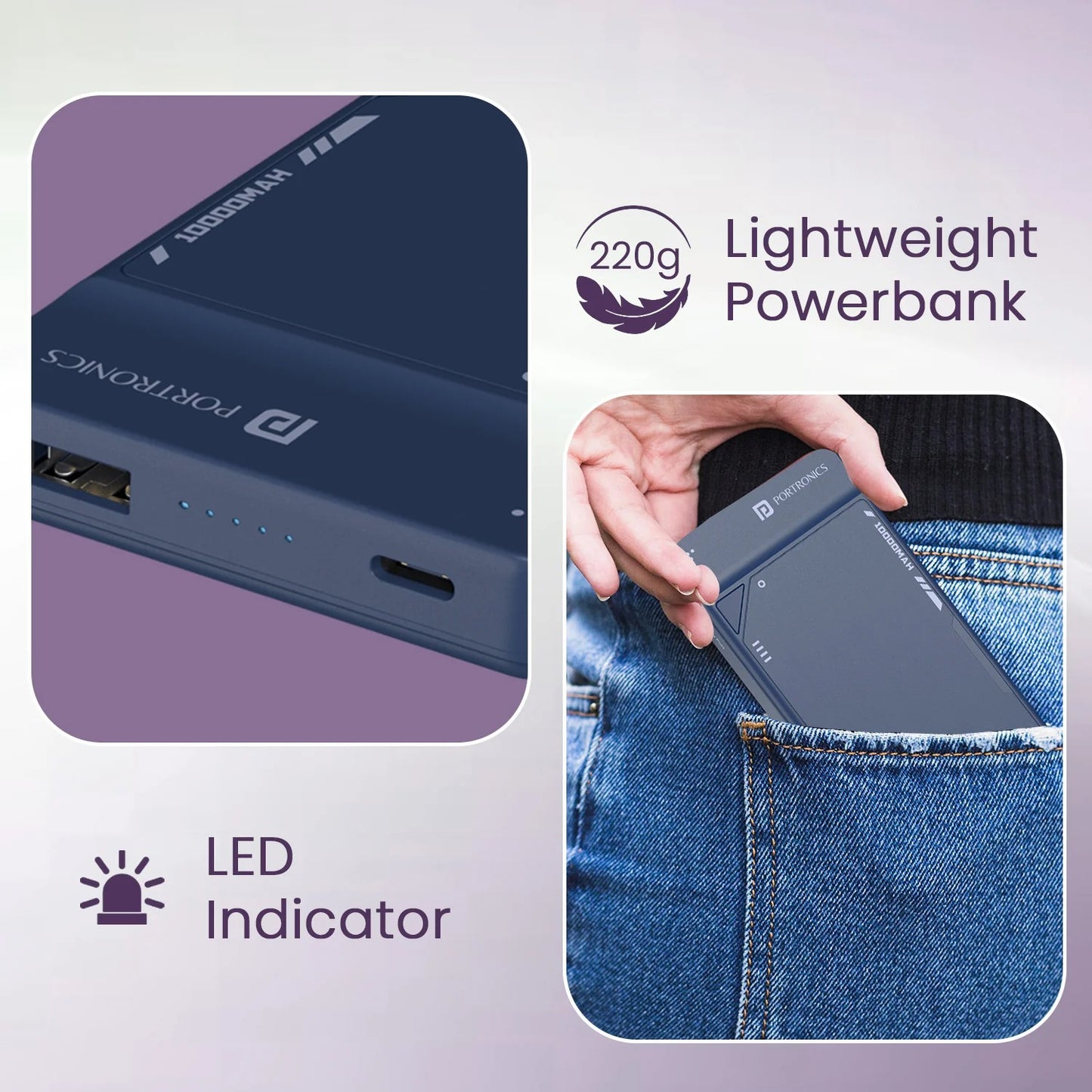 10000mAh Slim Powerbank | 22.5W Fast Charging | Dual Output Port | LED Indicator