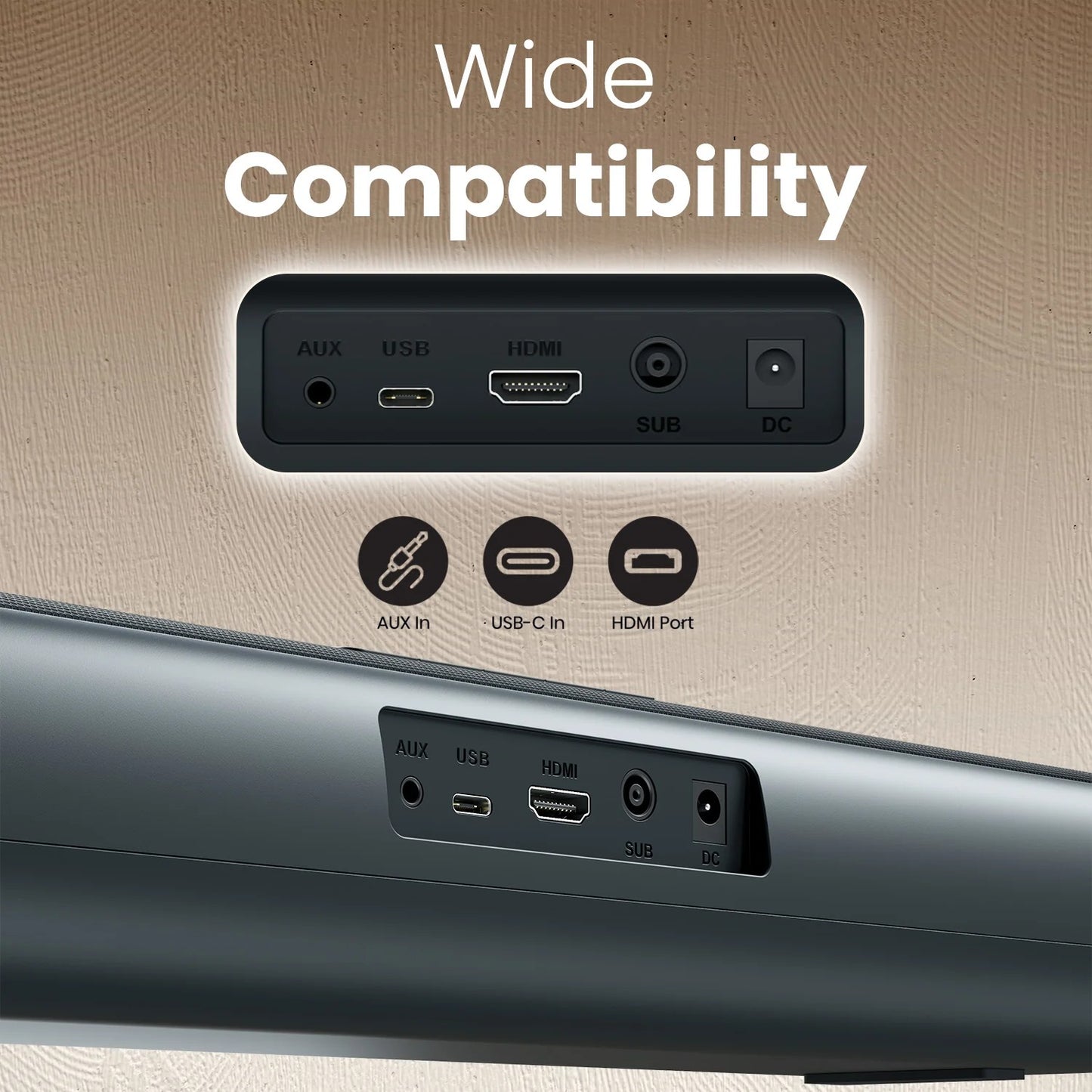 Sound Bar Zuno Deep Bass| Bluetooth Version 5.3 | Multiple EQ Mode | Sleek Remote Control