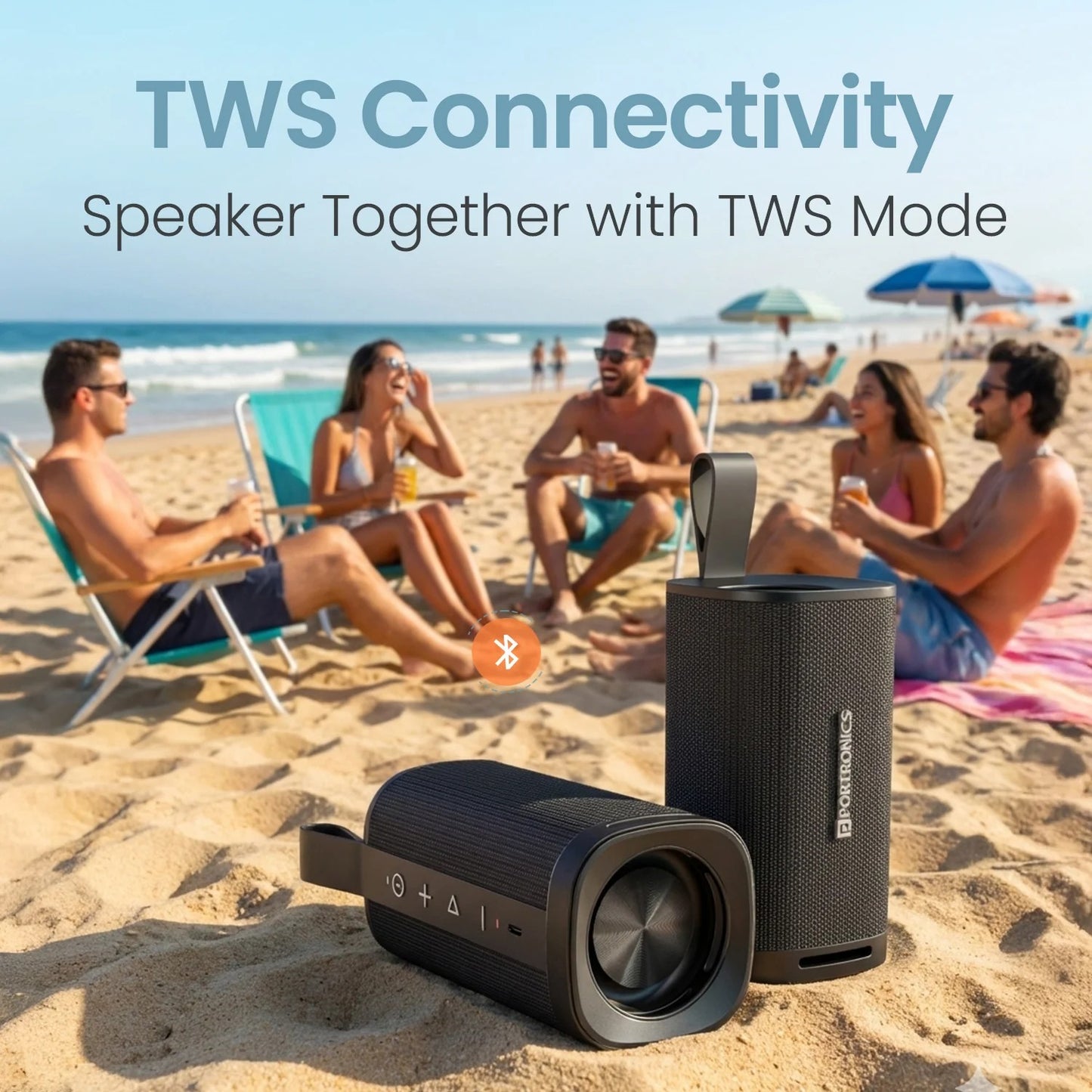 Portable Speaker Fynix Mini Dual Passive Radiator | Upto 4 Hours Playtime | Type C Charging | TWS Mode