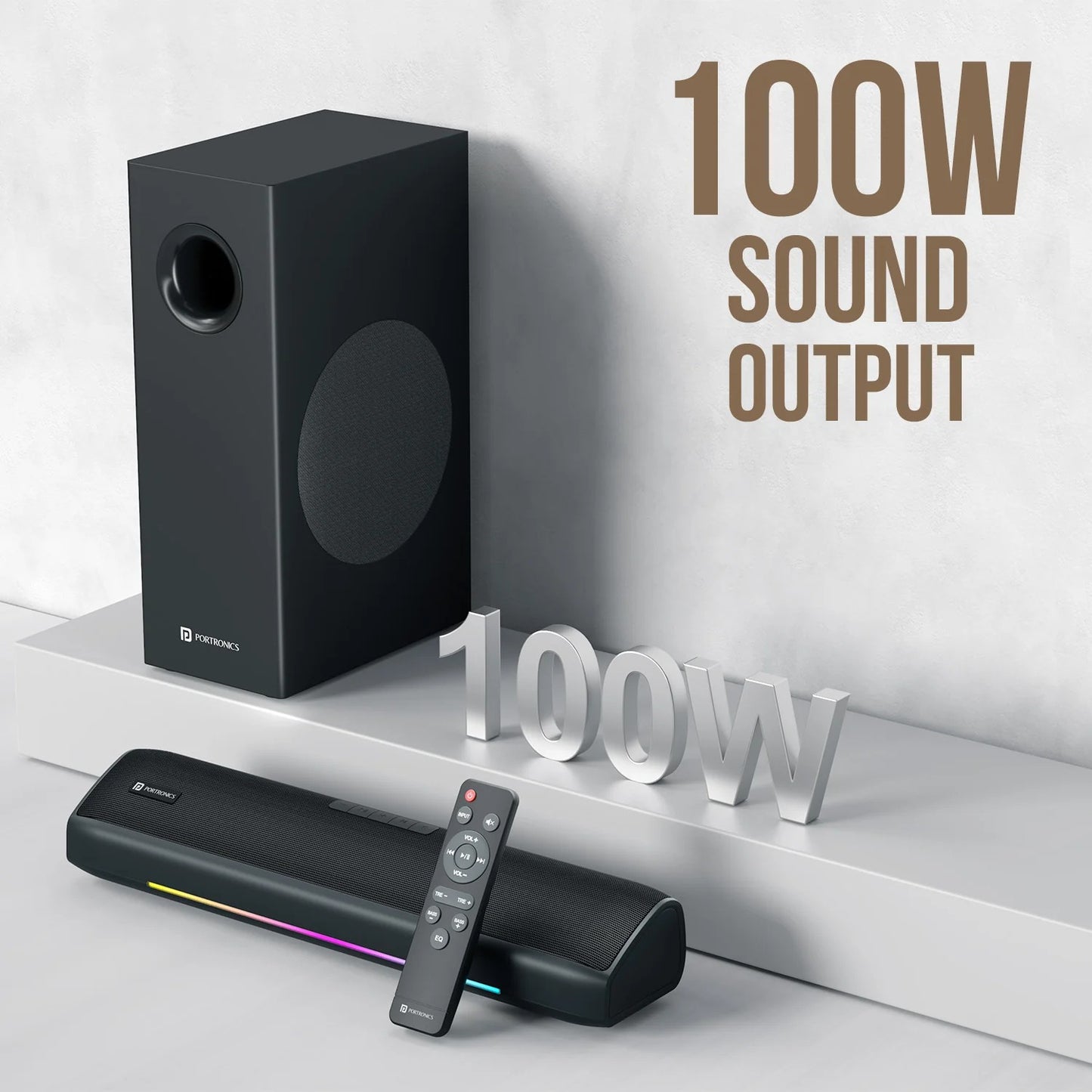Sound Bar Zuno Deep Bass| Bluetooth Version 5.3 | Multiple EQ Mode | Sleek Remote Control