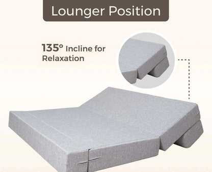 SOFA CUM BED  5x6' Three Seater  / Silver / 3 Threadbare Cushions