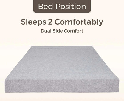 SOFA CUM BED  4x6' Double Seater  / Silver / 2 Threadbare Cushions