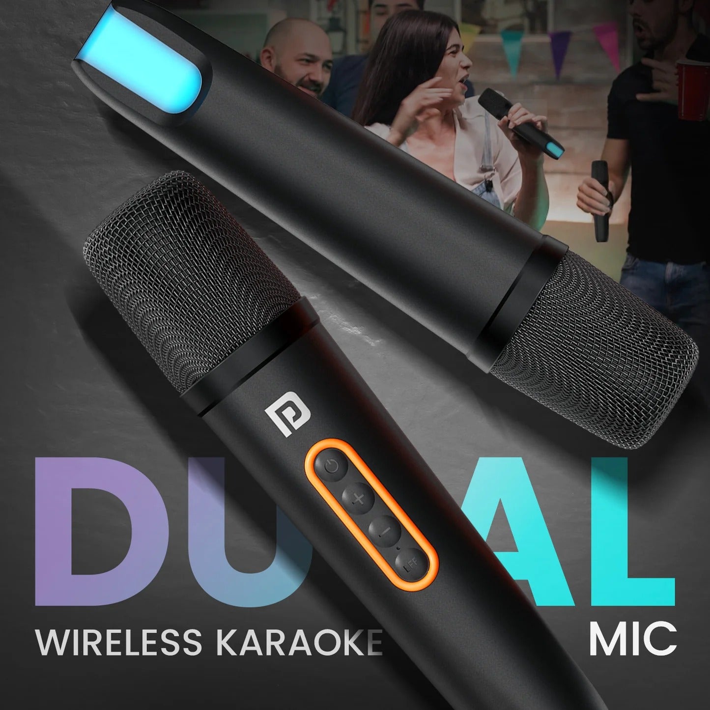 Party Speaker Dual Wireless Karaoke Mic | Dual Bass Radiator | Upto 6 Hour Playtime | Type C Fast charging
