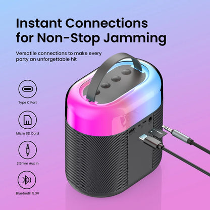 Party Speaker Dash3 5 Hour Playtime| Dynamic RGB Lights | 16W Speaker | 5 Voice Effect