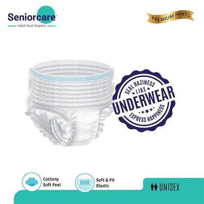 SeniorCare Premium Adult Pull Up Diaper Pants - M-L (Waist 28"-45") - 40 Count