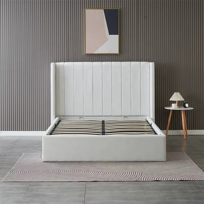 Storage Bed QUEEN-A White 152*190cm (5*6.3ft)