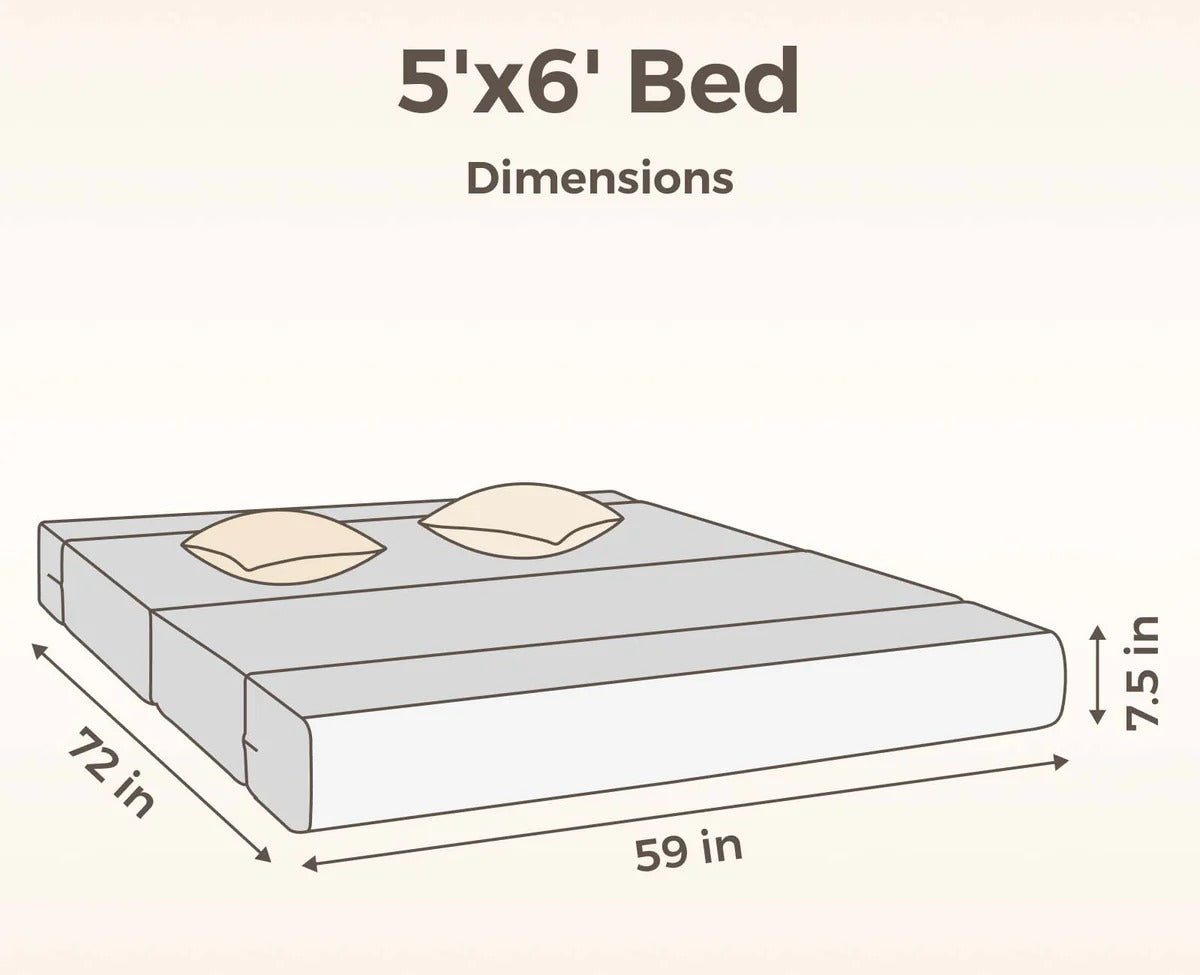 SOFA CUM BED  5x6' Three Seater  / Silver / 3 Threadbare Cushions