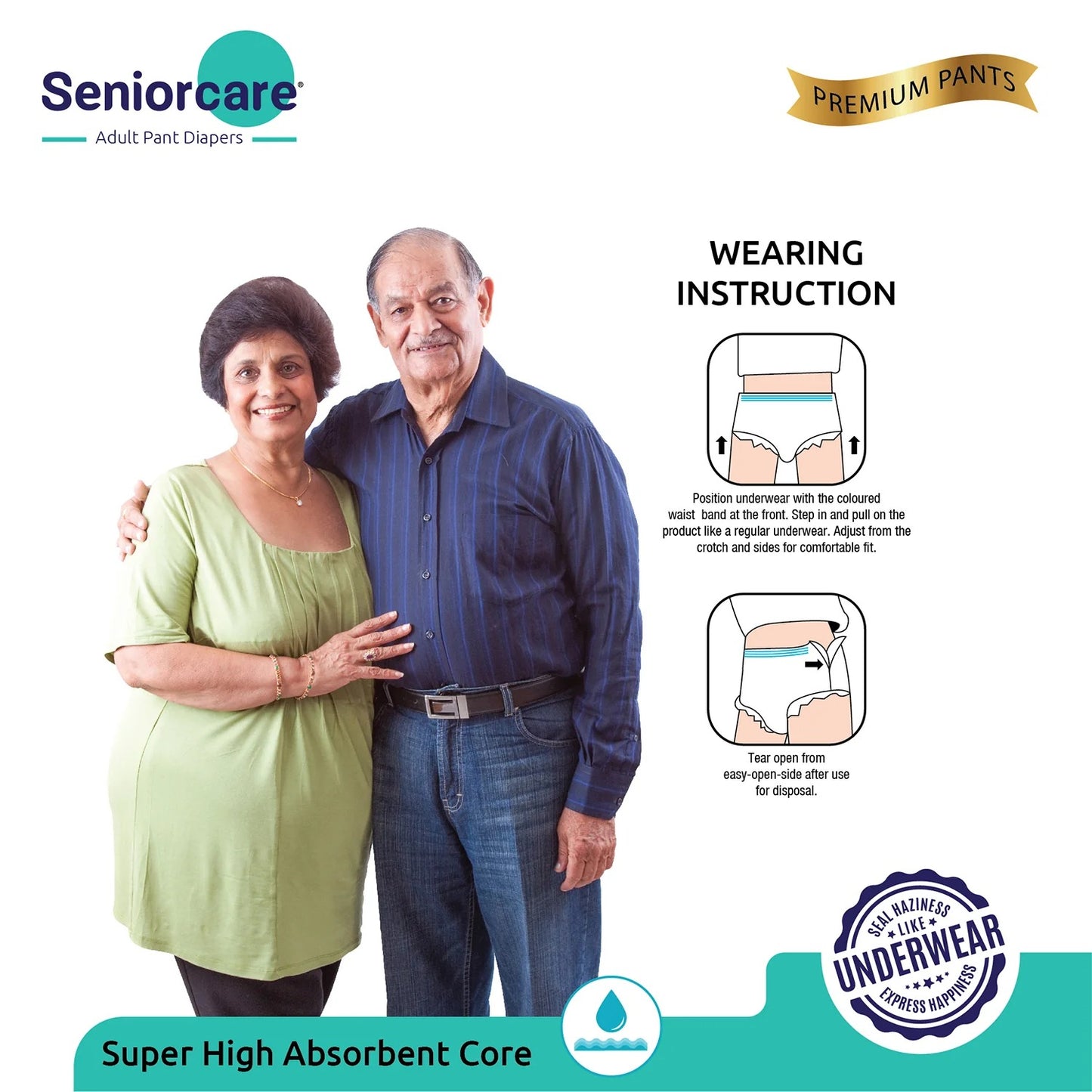SeniorCare Premium Adult Pull Up Diaper Pants - M-L (Waist 28"-45") - 40 Count