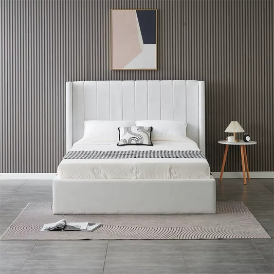 Storage Bed  King White 180*200cm (6*6.6ft)