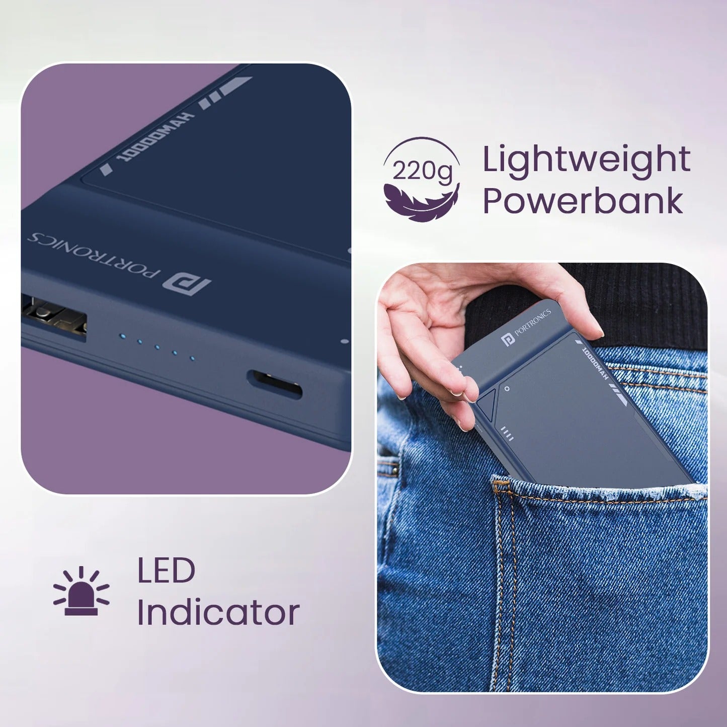 10000mAh Slim Powerbank | 22.5W Fast Charging | Dual Output Port | LED Indicator