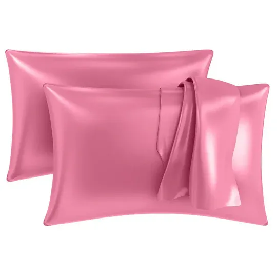 Premium Satin Silk Pillow Covers - Black, Pack of 1 (18''x28'')