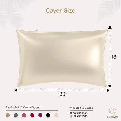 Premium Satin Silk Pillow Covers - Cream, Pack of 1 (18''x28'')