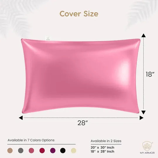 Premium Satin Silk Pillow Covers - Black, Pack of 1 (18''x28'')