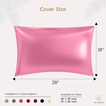 Premium Satin Silk Pillow Covers - Black, Pack of 1 (18''x28'')