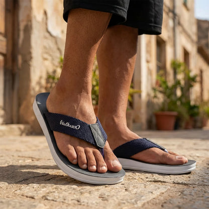 Walkaroo Men Solid Thong Sandals - WG5002  Blue